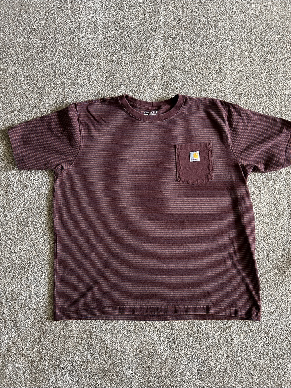 Carhartt Men's Short Sleeve Pocket Tee - Stripe 2XL Relaxed Fit
